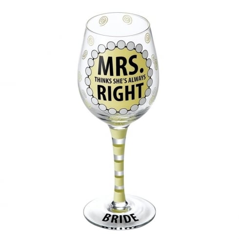 Our Name Is Mud Mrs Always Right Wine Glass