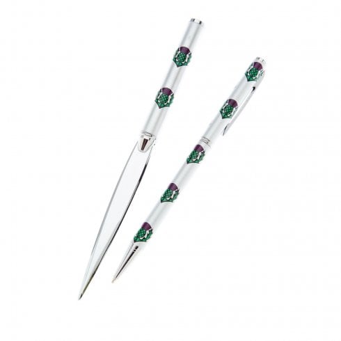 Sea Gems Pen & Letter Opener Set Thistle Matt