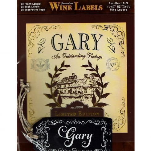 Mulberry Studios Personalised Wine Label Gary