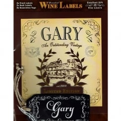 Personalised Wine Label Gary
