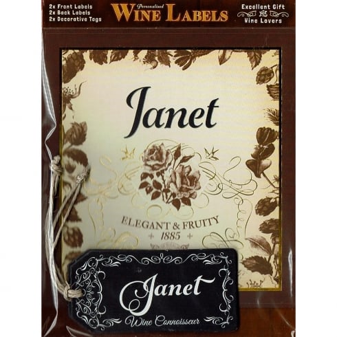 Mulberry Studios Personalised Wine Label Janet