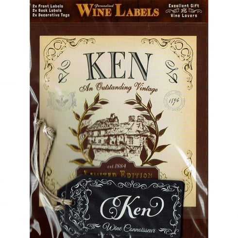 Mulberry Studios Personalised Wine Label Ken