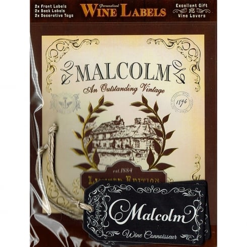 Mulberry Studios Personalised Wine Label Malcolm