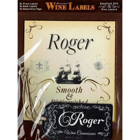 Mulberry Studios Personalised Wine Label Roger