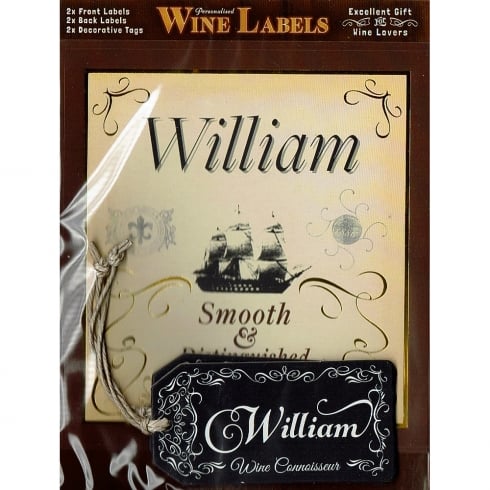 Mulberry Studios Personalised Wine Label William