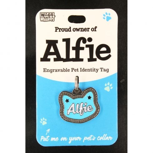 Wags & Whiskers Pet Cat Identity Tag - Alfie