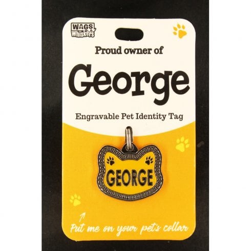Wags & Whiskers Pet Cat Identity Tag - George