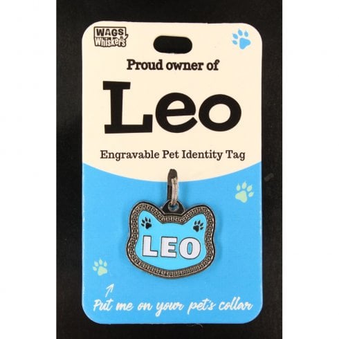 Wags & Whiskers Pet Cat Identity Tag - Leo