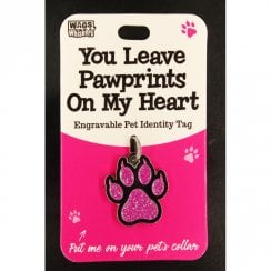 Pet Cat Identity Tag - Pawprints Cat
