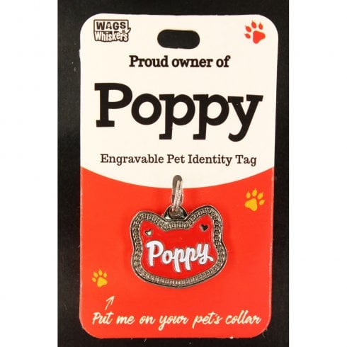 Wags & Whiskers Pet Cat Identity Tag - Poppy