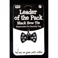 Pet Identity Tag - Black Bow Tie