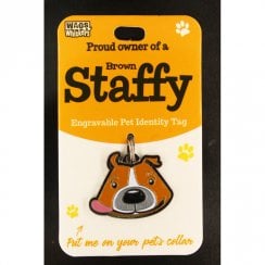 Pet Identity Tag - Staffy Brown