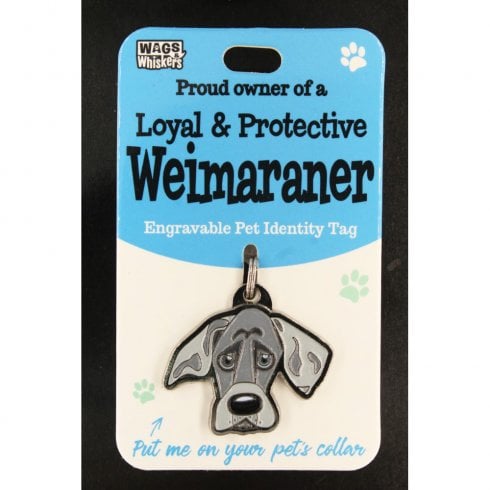 Wags & Whiskers Pet Identity Tag - Weimaraner