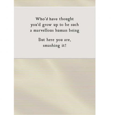 Pigment Badinage Fox & Butler Funny Birthday Card - Grow Up Marvellous Human