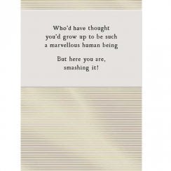 Badinage Fox & Butler Funny Birthday Card - Grow Up Marvellous Human