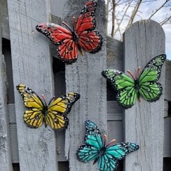 Small Metal Garden Butterflies - Set of 4 ( Set D)