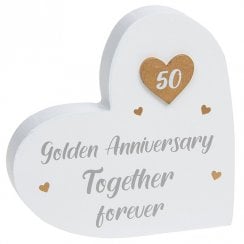 Provence Gold Anniversary Standing Heart Plaque 200913