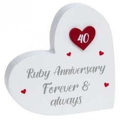 Provence Ruby Anniversary Standing Heart Plaque 200912