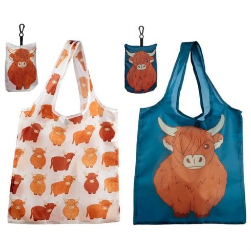 Puckator Foldable Reusable Highland Cow Shopping Bag