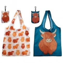 Foldable Reusable Highland Cow Shopping Bag