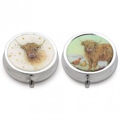 Jan Pashley Highland Cow Pill Box
