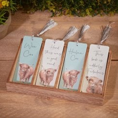 Highland Cow Bookmark with Quote