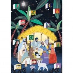 Away In A Manger Advent Calendar Card