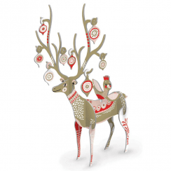 Pop & Slot 3D Christmas Decoration - Golden Folksy Reindeer