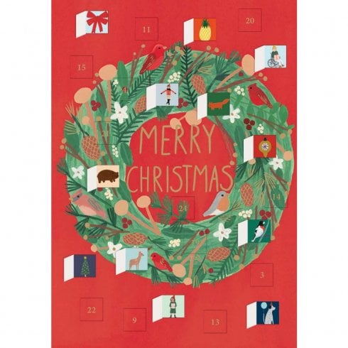 Roger la Borde Wreath Advent Calendar Card