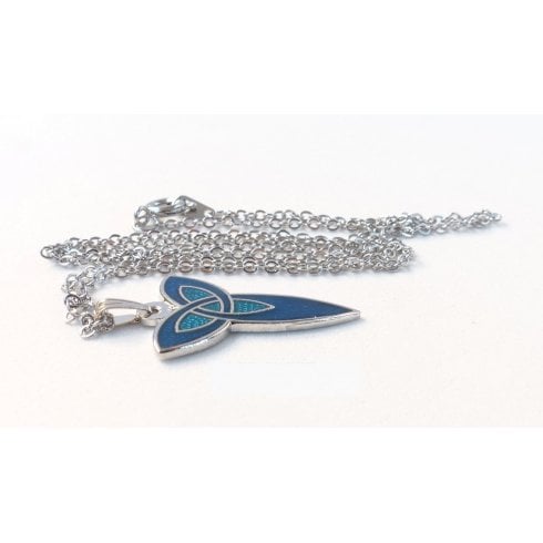Sea Gems Blue Celtic Knot Triquetra Pendant Necklace 7772B