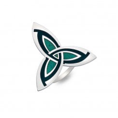 Celtic Trinity Scarf Ring - Green
