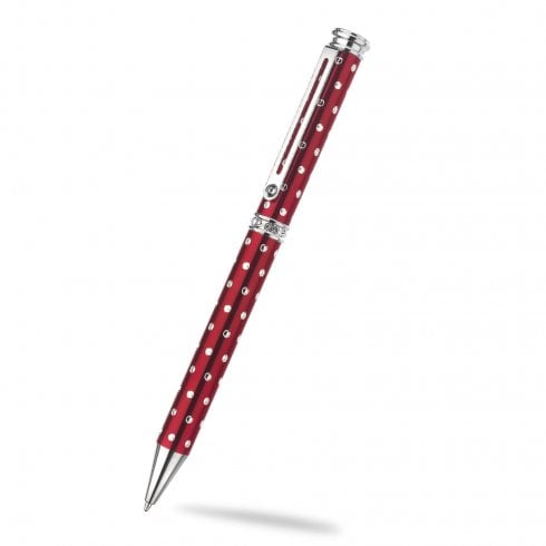 Sea Gems Crystals Pen Large Barrel - Red
