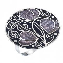 Mackintosh Leaves & Coil Purple/Lilac Scarf Ring