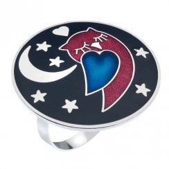 Scarf Ring - Sleepy Owl Red /Black