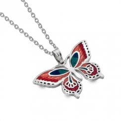 Small Butterfly Necklace - Red