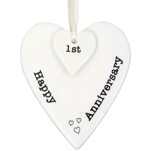 Shudehill Giftware 1st Anniversary Keepsake Hearts