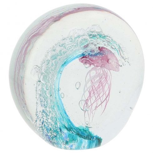 Shudehill Giftware Art in Glass Handmade Jellyfish Wave Ornament