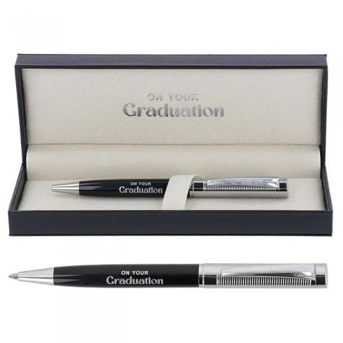 Shudehill Giftware Bridgewater Black & Chrome Graduation Pen