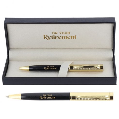 Shudehill Giftware Bridgewater Black & Gold Retirement Pen