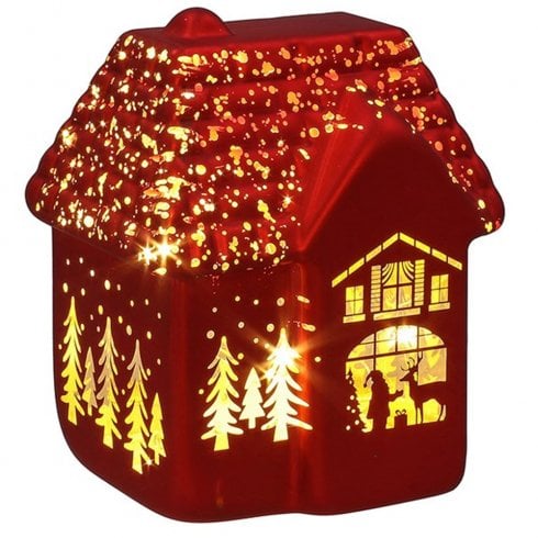Shudehill Giftware Bright Red Xmas LED House