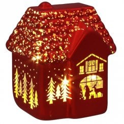 Bright Red Xmas LED House