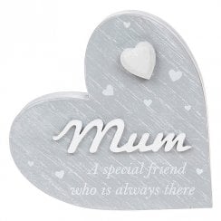 Cherished Hearts Cool Grey Mum Standing Plaque