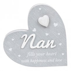 Cherished Hearts Cool Grey Standing Heart Ornament - Nan