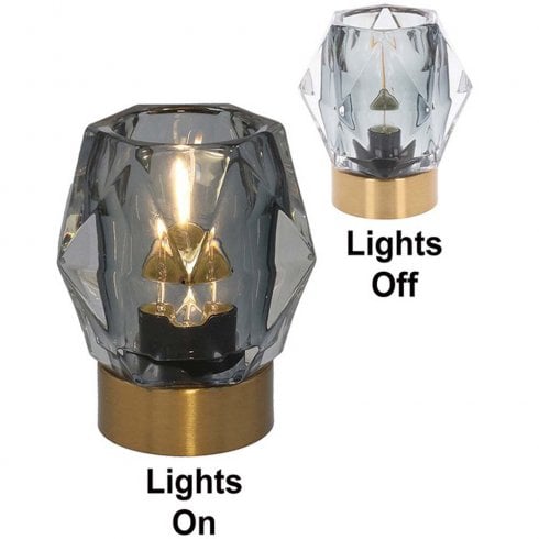 Shudehill Giftware Diamond Cut Luxe LED Lamp in Grey