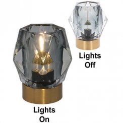 Diamond Cut Luxe LED Lamp in Grey
