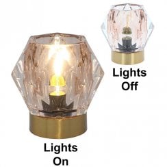 Diamond Cut Luxe LED Lamp in Pink