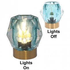 Diamond Cut Luxe LED Lamp in Teal