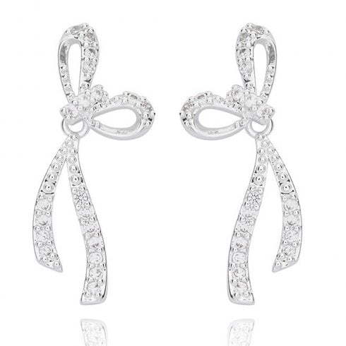 Shudehill Giftware Eternal Glam Bow Silver Plated Earrings