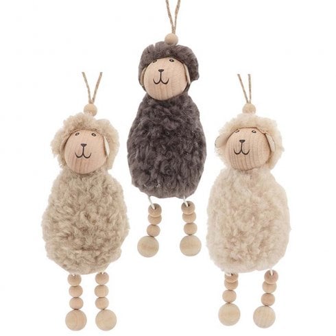 Shudehill Giftware Fluffy Flock Sheep Hanging Ornament