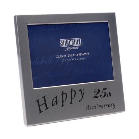 Shudehill Giftware Happy 25th Wedding Anniversary 5 x 3.5 Photo Frame